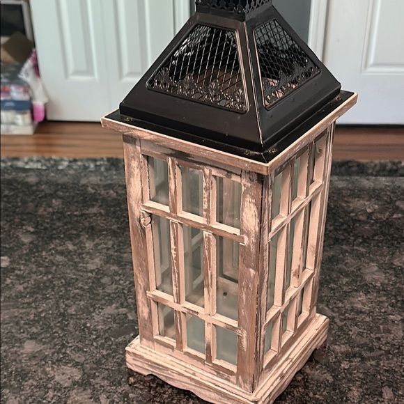 Rustic Wooden Lantern Candle or Accessory Holder Enclosed w/ Hinged Latched Door - Picture 6 of 13